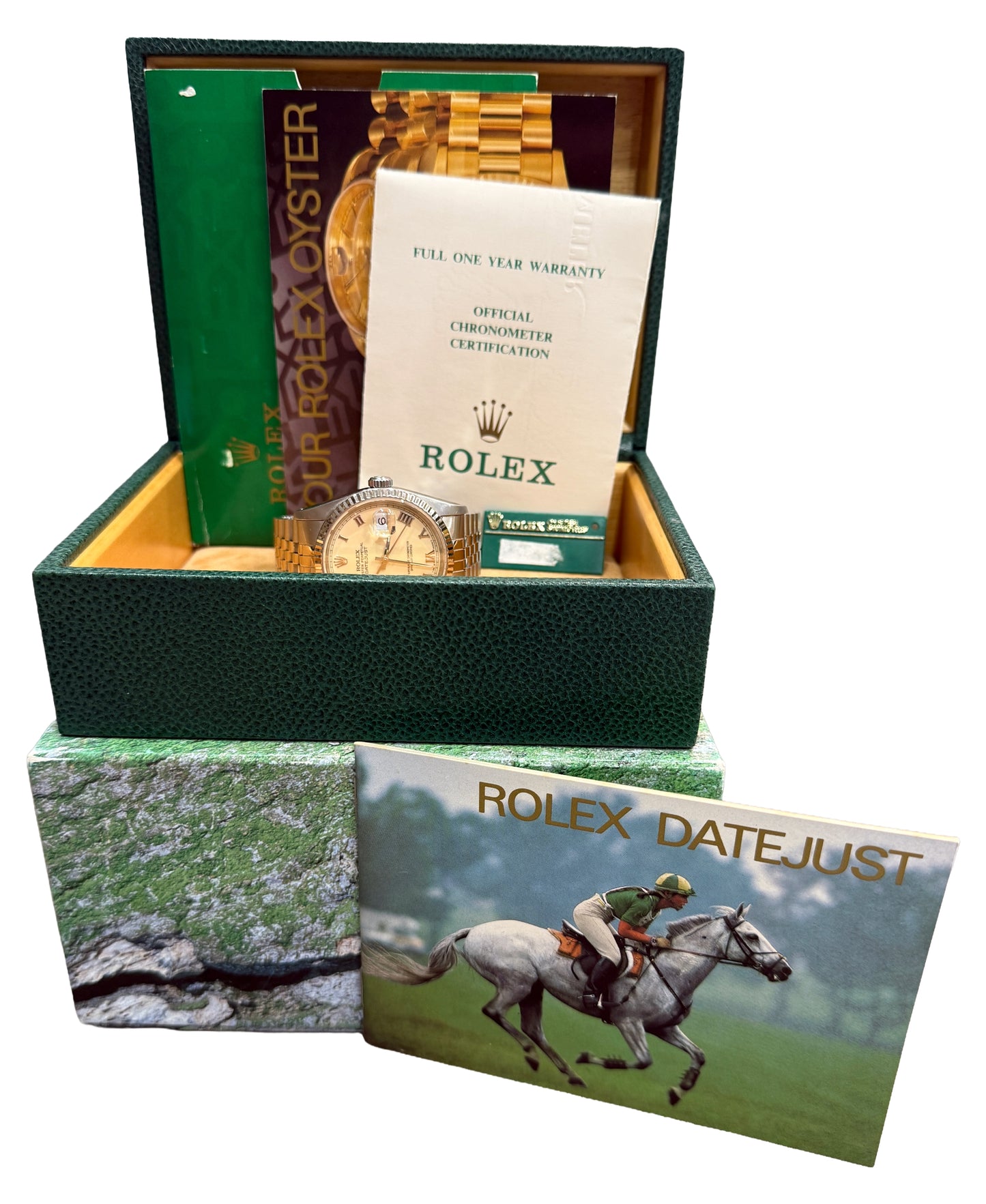 PAPERS Rolex DateJust CREAM ROMAN 36mm Steel 18K Gold JUBILEE 16234 Watch BOX