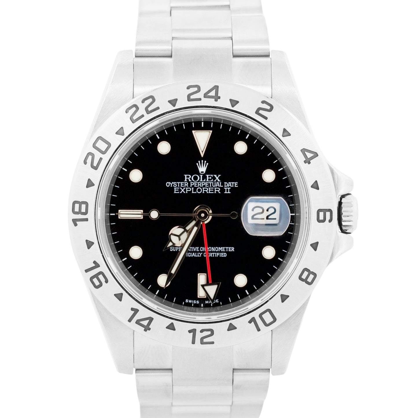 2006 PAPERS Rolex Explorer II 40mm BLACK Stainless Steel 16570 NO-HOLES BOX