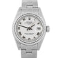 PAPERS Ladies Rolex Date WHITE ROMAN 26mm Engine-Turned Steel 79240 BOX