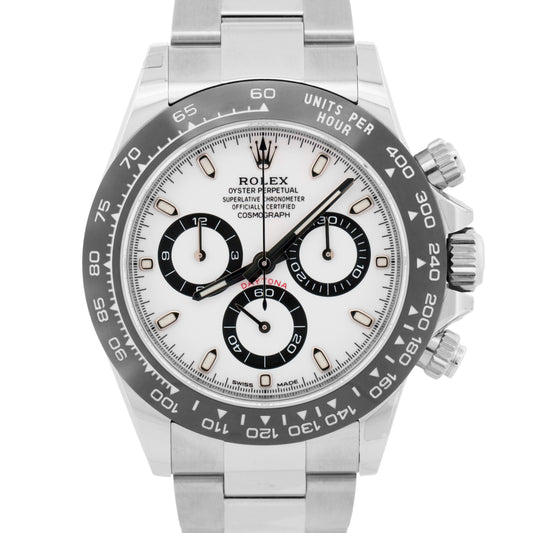 NOS 2021 PAPERS Rolex Daytona PANDA White Steel CERAMIC 40mm 116500 LN BOX