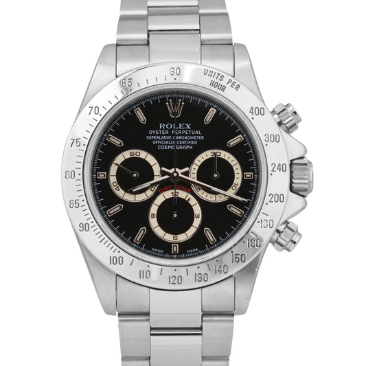 1999 Rolex Daytona Cosmograph Black ZENITH Stainless Steel SEL 40mm 16520 Watch