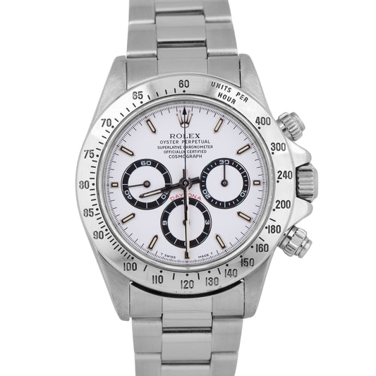 1997 Rolex Daytona Cosmograph ZENITH White Stainless Steel 40mm Watch 16520