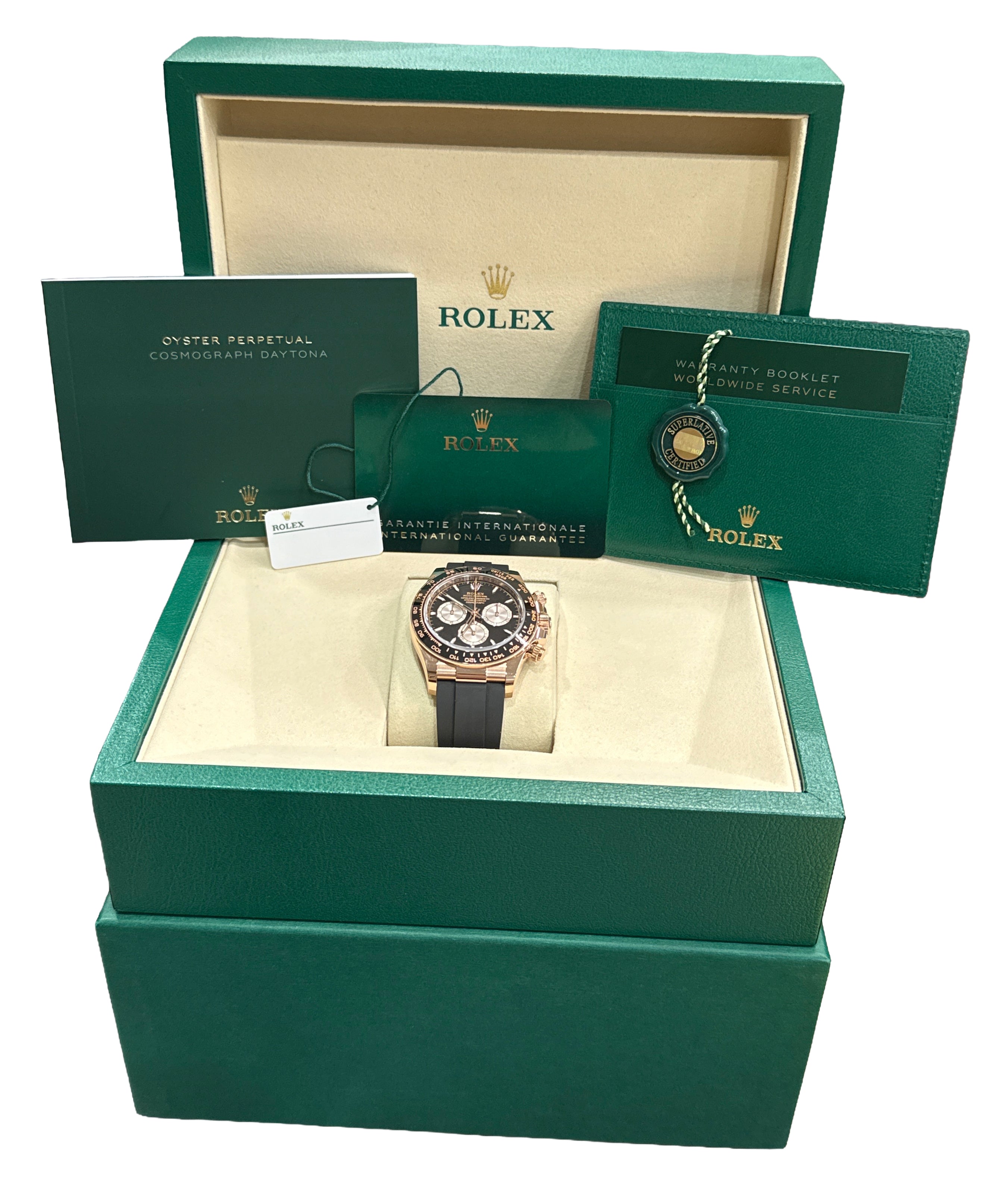 ナガラ NEW 2026 PAPERS Rolex Daytona BLACK 18K Rose Gold Oysterflex