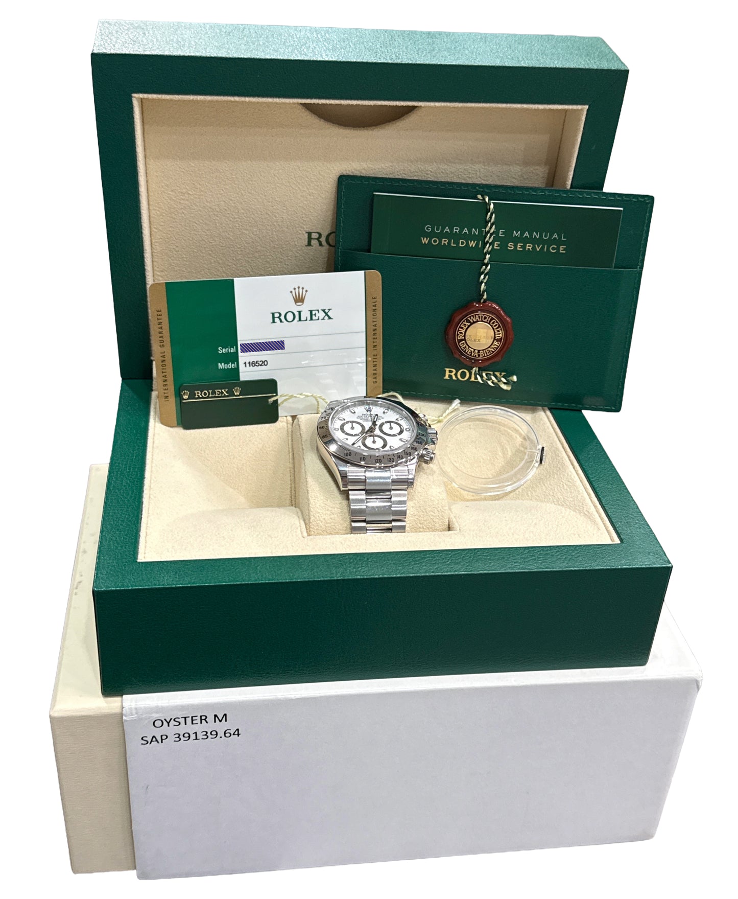 NOS STICKERED 2020 PAPERS Rolex Daytona Cosmograph WHITE Steel 40mm 116520 BOX
