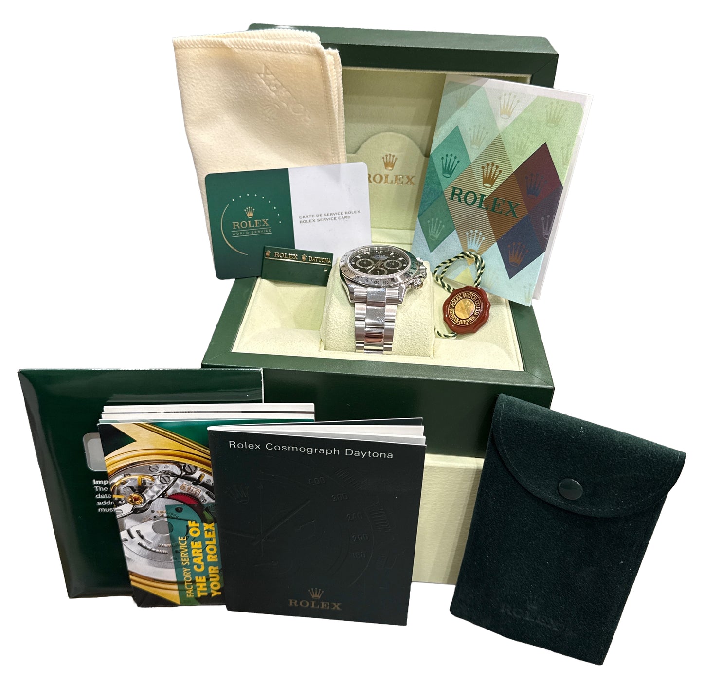 UNPOLISHED 2024 RSC PAPERS Rolex Daytona Cosmograph BLACK Steel 40mm 116520 BOX