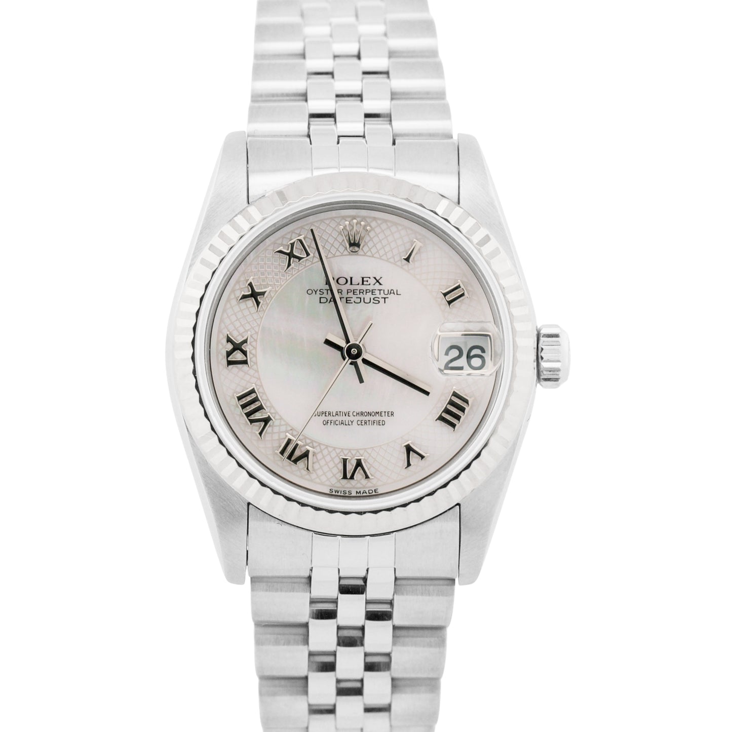 Ladies Rolex DateJust 31mm DECO ROMAN MOP Stainless 18K JUBILEE 78274 Watch