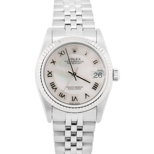 Ladies Rolex DateJust 31mm DECO ROMAN MOP Stainless 18K JUBILEE 78274 Watch