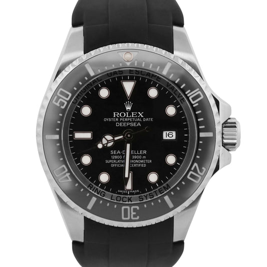 Rolex Sea-Dweller Deepsea BLACK Ceramic Stainless Steel Rubber 44mm 116660 Watch