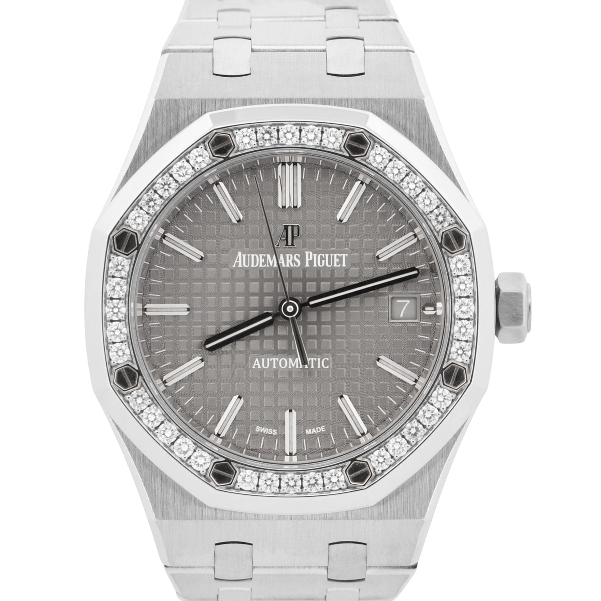 Audemars Piguet Royal Oak RHODIUM DIAMOND Steel 37mm 15451ST.ZZ.1256ST.02 BOX
