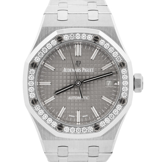 Audemars Piguet Royal Oak RHODIUM DIAMOND Steel 37mm 15451ST.ZZ.1256ST.02 BOX
