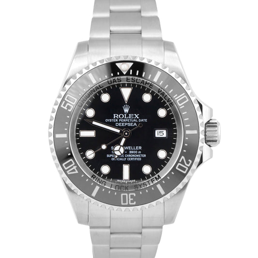 MINT Rolex Sea-Dweller Deepsea 44mm Black Ceramic Stainless Steel Dive 116660