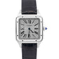 MINT PAPERS Cartier Santos Dumont SILVER Leather Quartz 4228 WSSA0022 31.4mm BOX