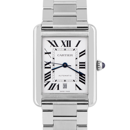 MINT Cartier Tank Solo Silver Roman 31x40mm 3800 W5200028 Date Automatic Watch