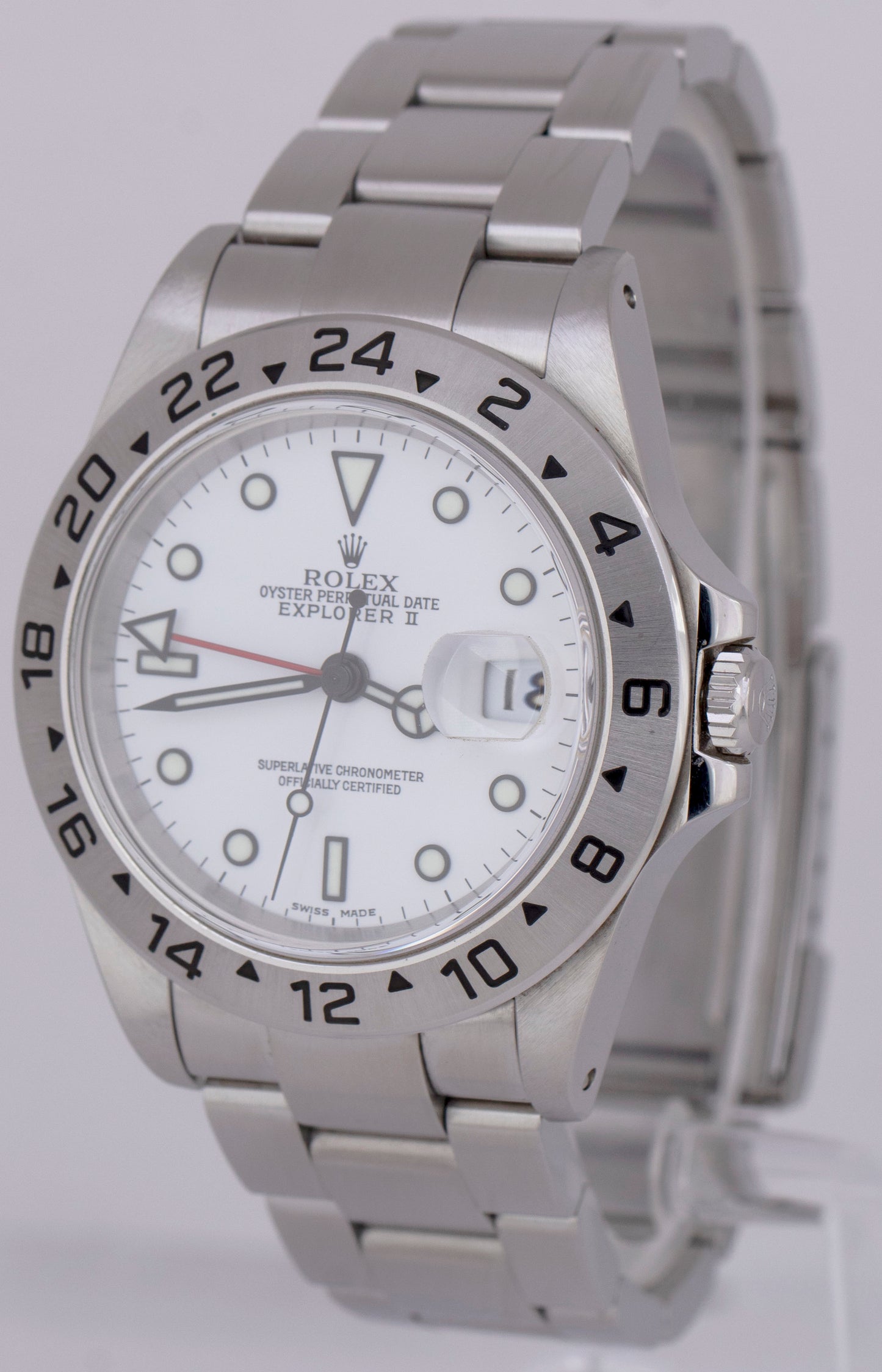 UNPOLISHED Rolex Explorer II Polar White Stainless SEL 40mm Date Watch GMT 16570