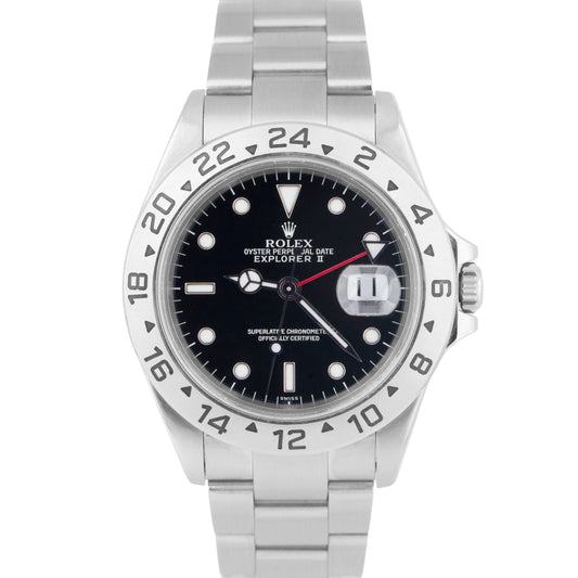 MINT 1999 Rolex Explorer II Black SWISS ONLY Stainless SEL 40mm 16570 Watch