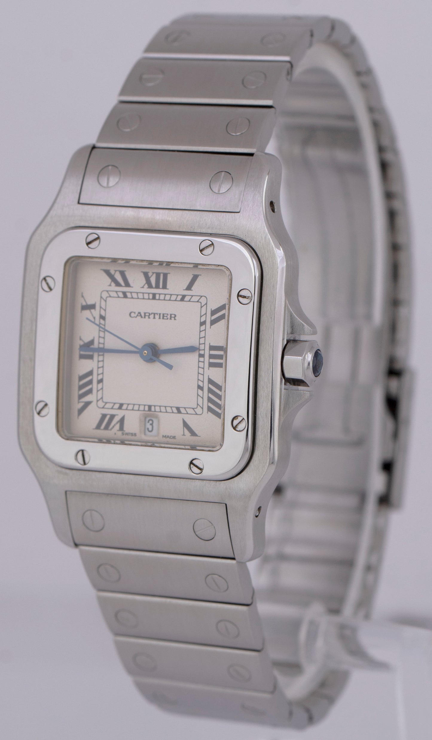 MINT PAPERS Ladies Cartier Santos Galbee Quartz 29mm Watch White 1564 W20025D6