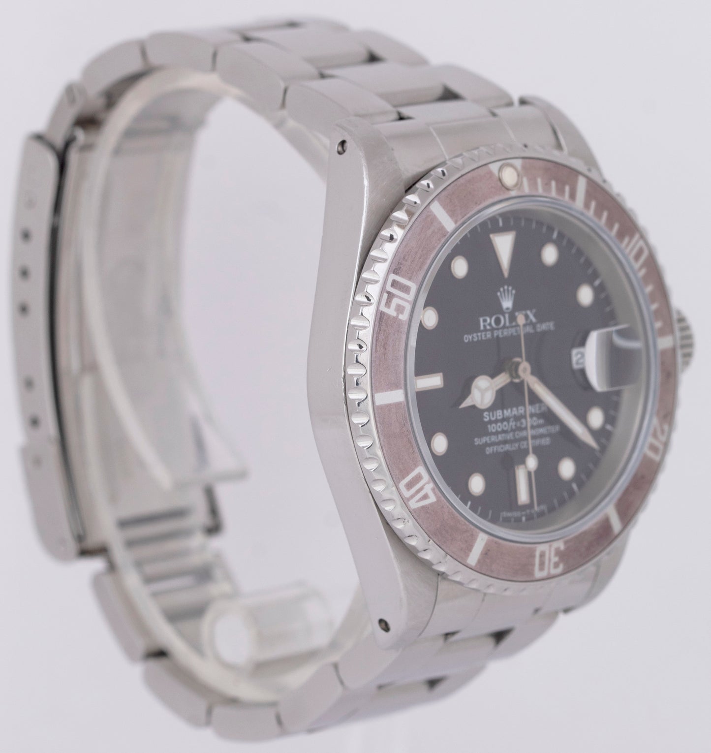 1989 Rolex Submariner Date GHOST BEZEL Steel Automatic Black Dive Watch 16610