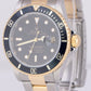 1999 Rolex Submariner Date PAPERS Two-Tone 18K Gold Black 40mm 16613 Watch B+P