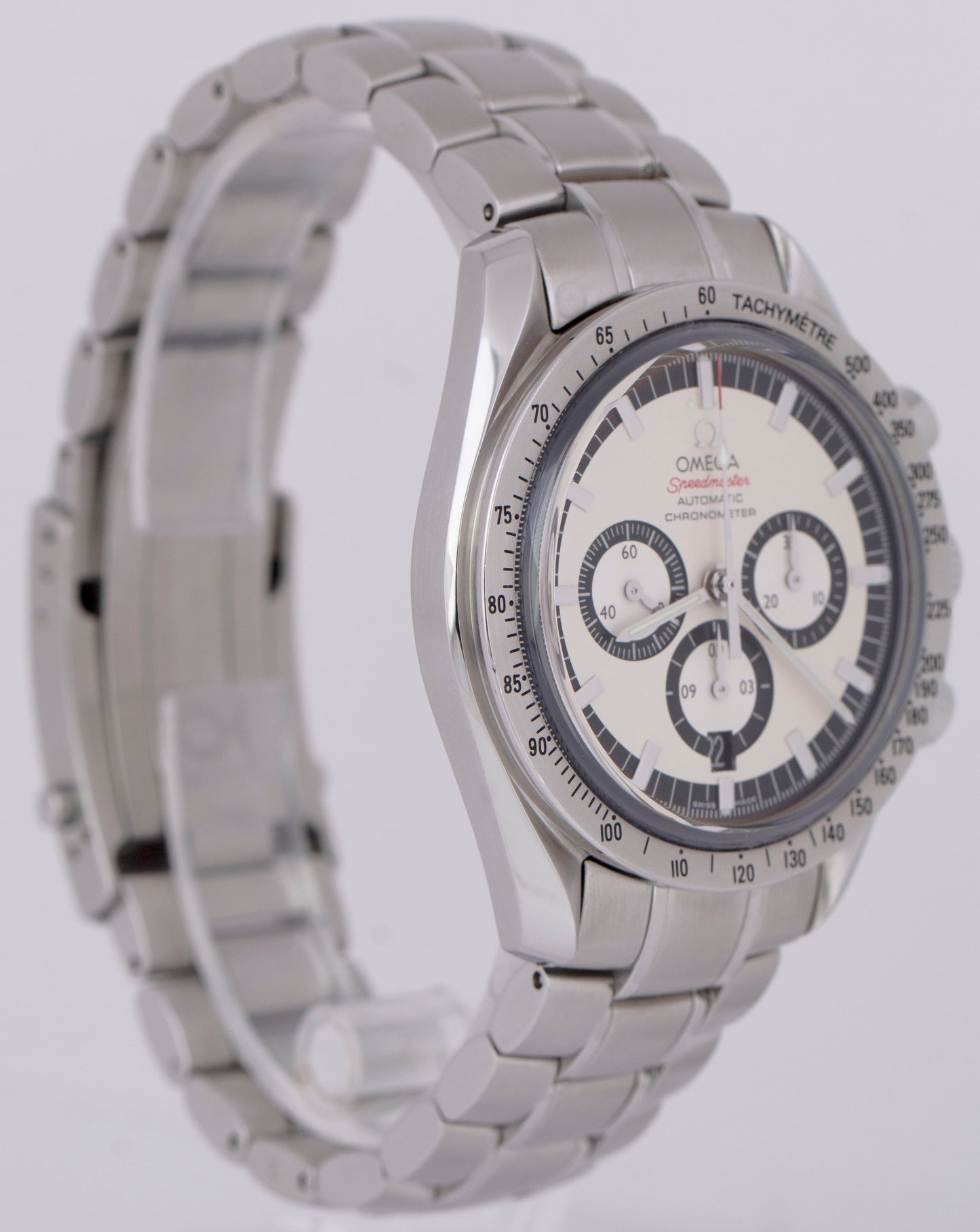 MINT Omega Speedmaster Legend Schumacher Steel 42mm White Watch 3506.31.00 B+P