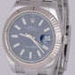 MINT Rolex DateJust II 41mm Blue 18K Fluted Gold Steel Watch Oyster 116334 B+P