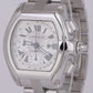 MINT Cartier Roadster XL Chronograph White Roman Steel Watch 2618 W62006X6