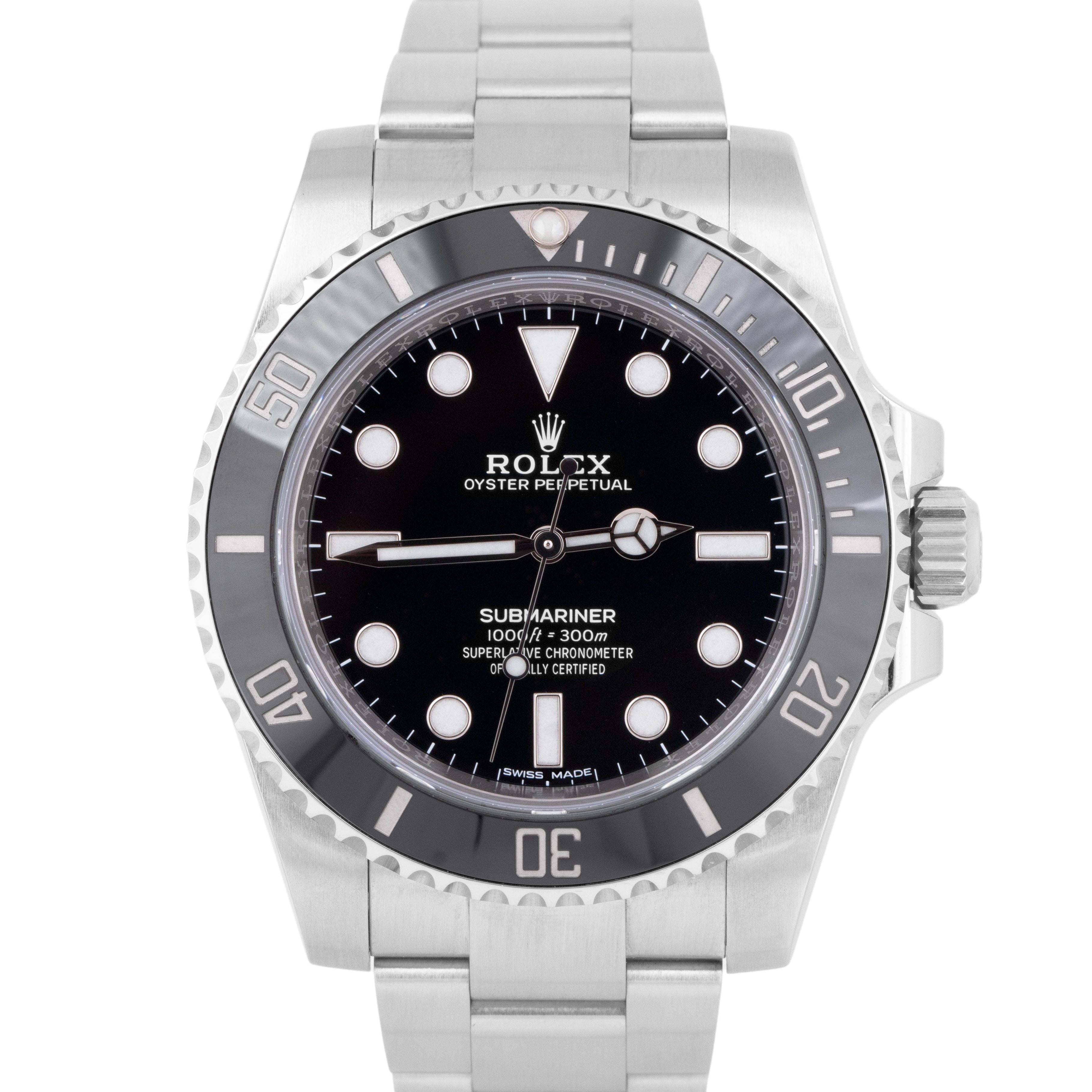 MINT 2019 Rolex Submariner No Date Ceramic 114060 40mm Stainless Black Watch