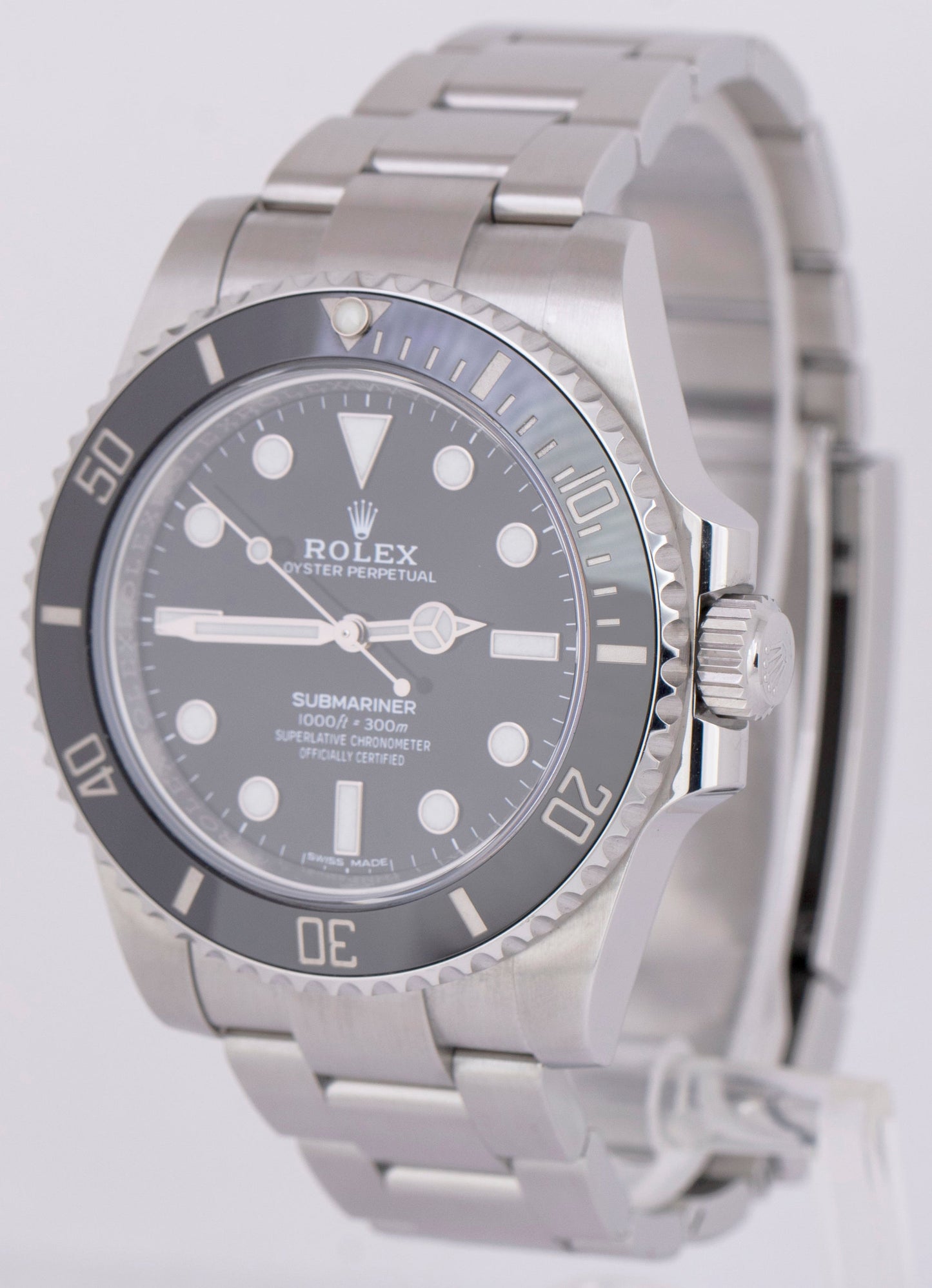 MINT Rolex Submariner No-Date PAPERS Ceramic 114060 Steel Black 40mm Watch B+P