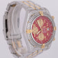 MINT Breitling Chronomat Evolution RED Two-Tone 44mm Gold Steel Watch B13356 BOX