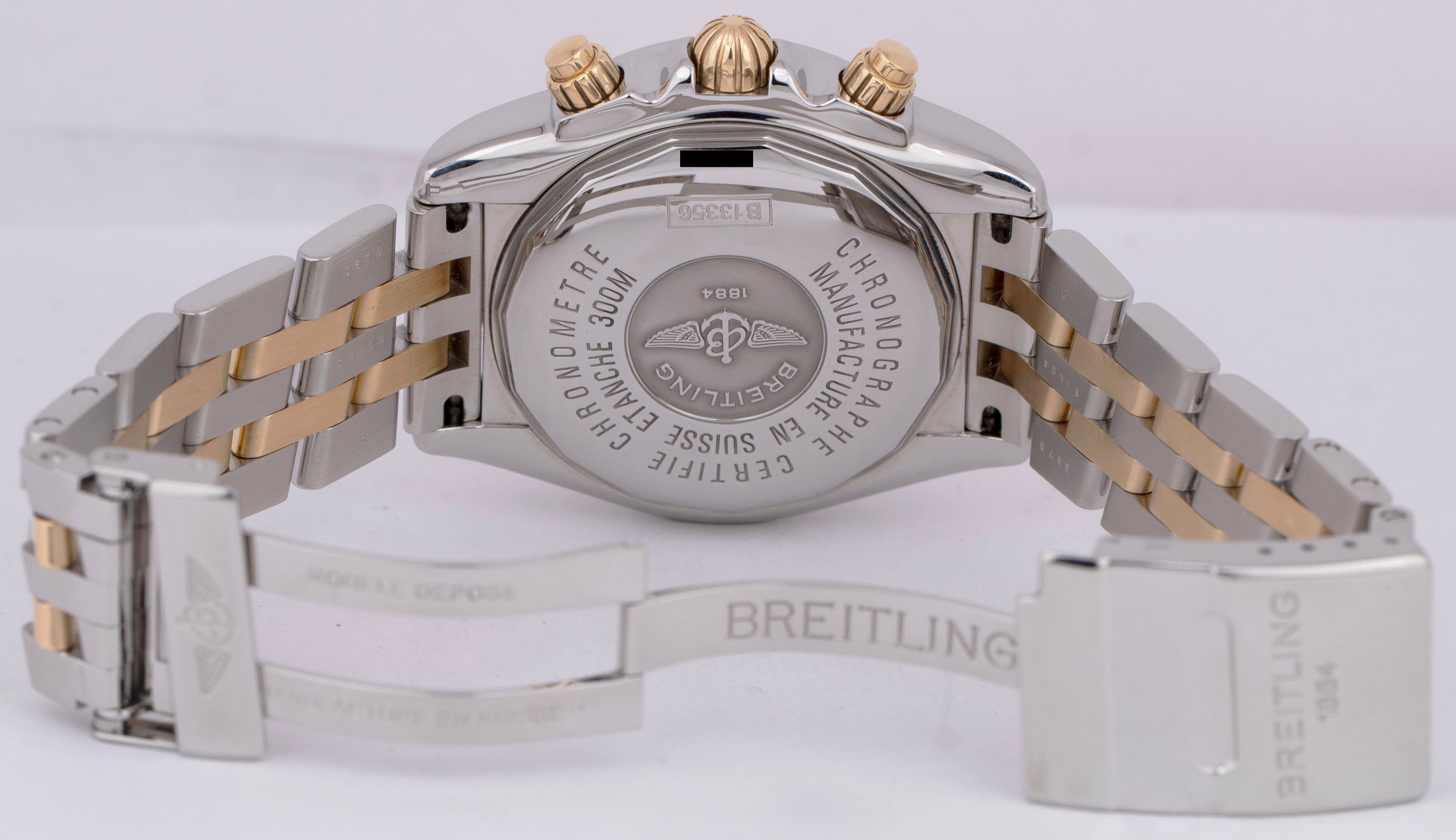 MINT Breitling Chronomat Evolution RED Two Tone 44mm Gold Steel