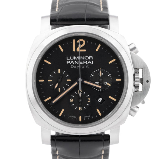 MINT Panerai Luminor Daylight PAM 356 Chronograph 44mm Steel Watch PAM00356