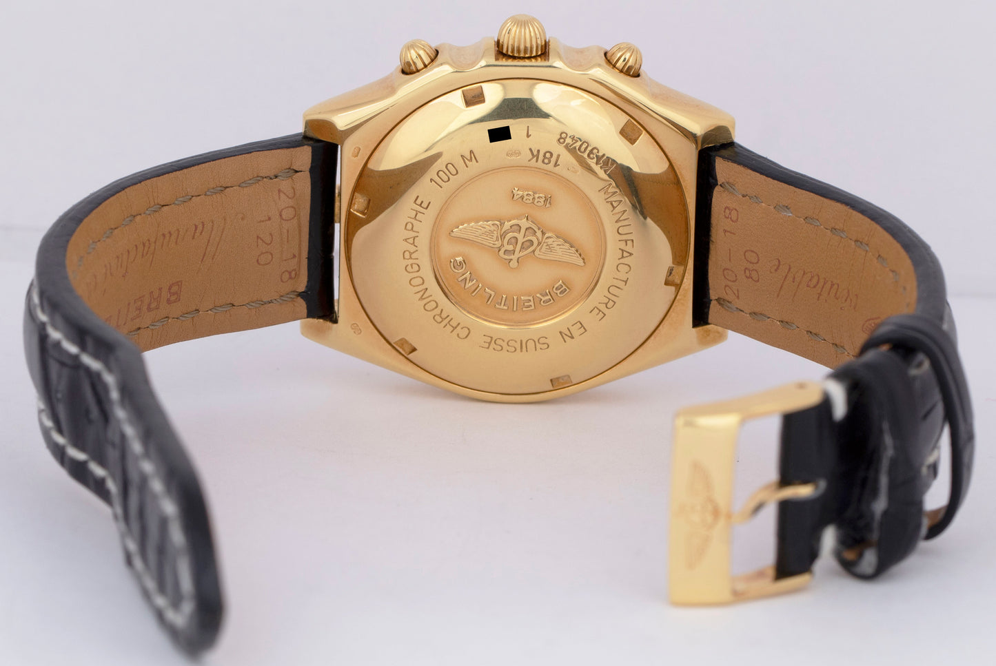 UNPOLISHED Breitling Chronomat White 40mm K13048 18K Yellow Gold Chronograph BOX