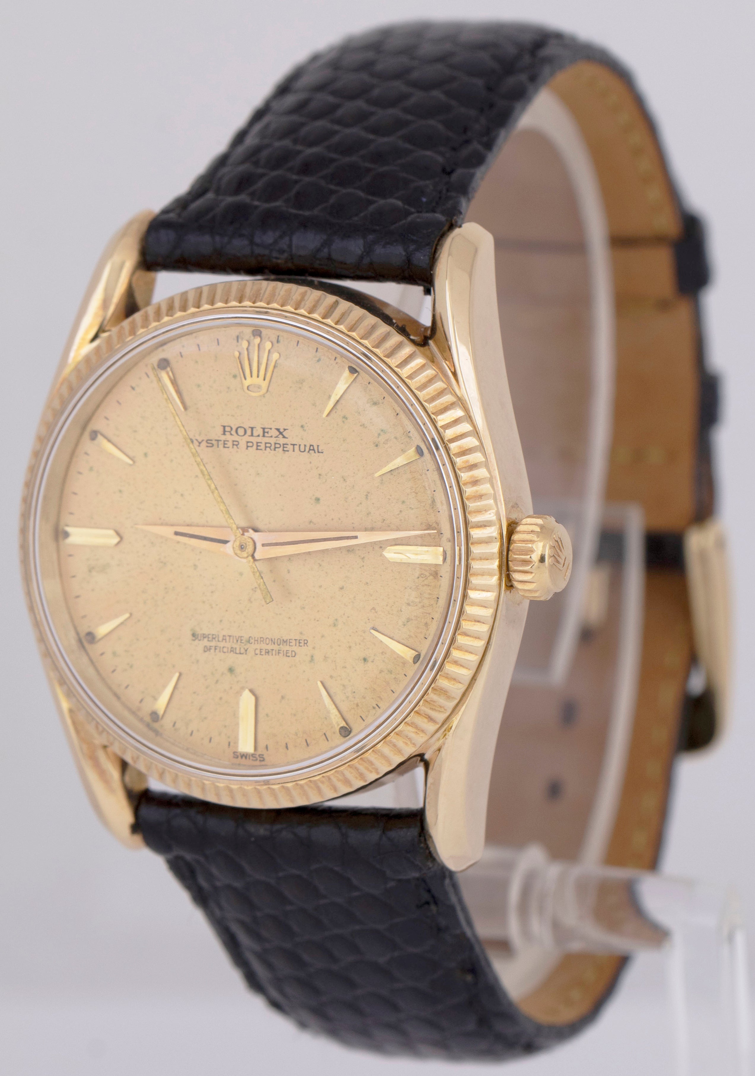 1952 Rolex Oyster Perpetual Bombay 14K Gold Champagne Automatic