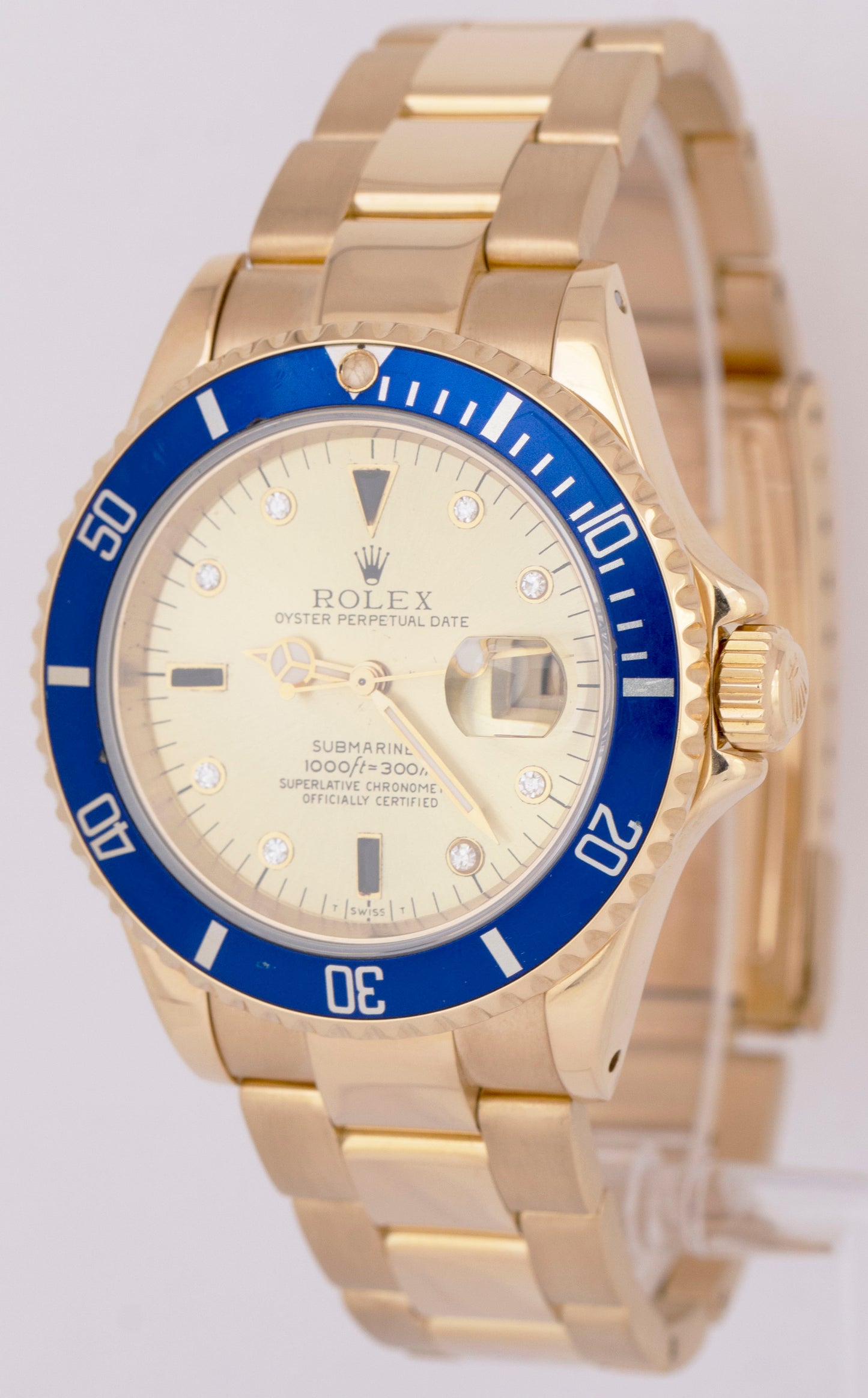 Rolex Submariner Date 16618 Factory Serti Diamond Dial