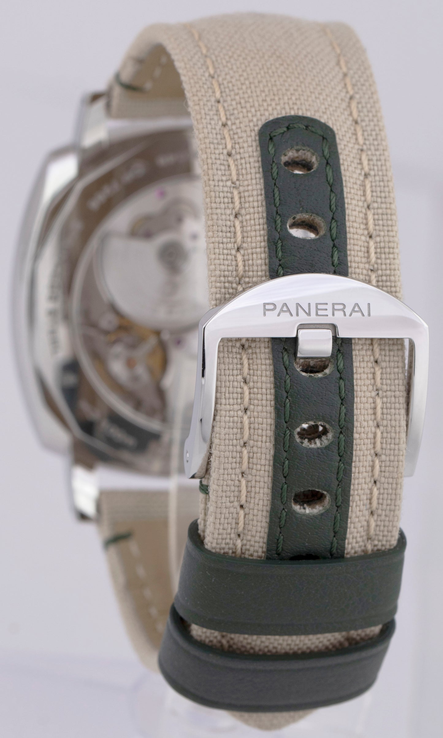 MINT Panerai Radiomir GMT PAM00999 Green PAPERS 45mm PAM 999 Watch Steel B+P