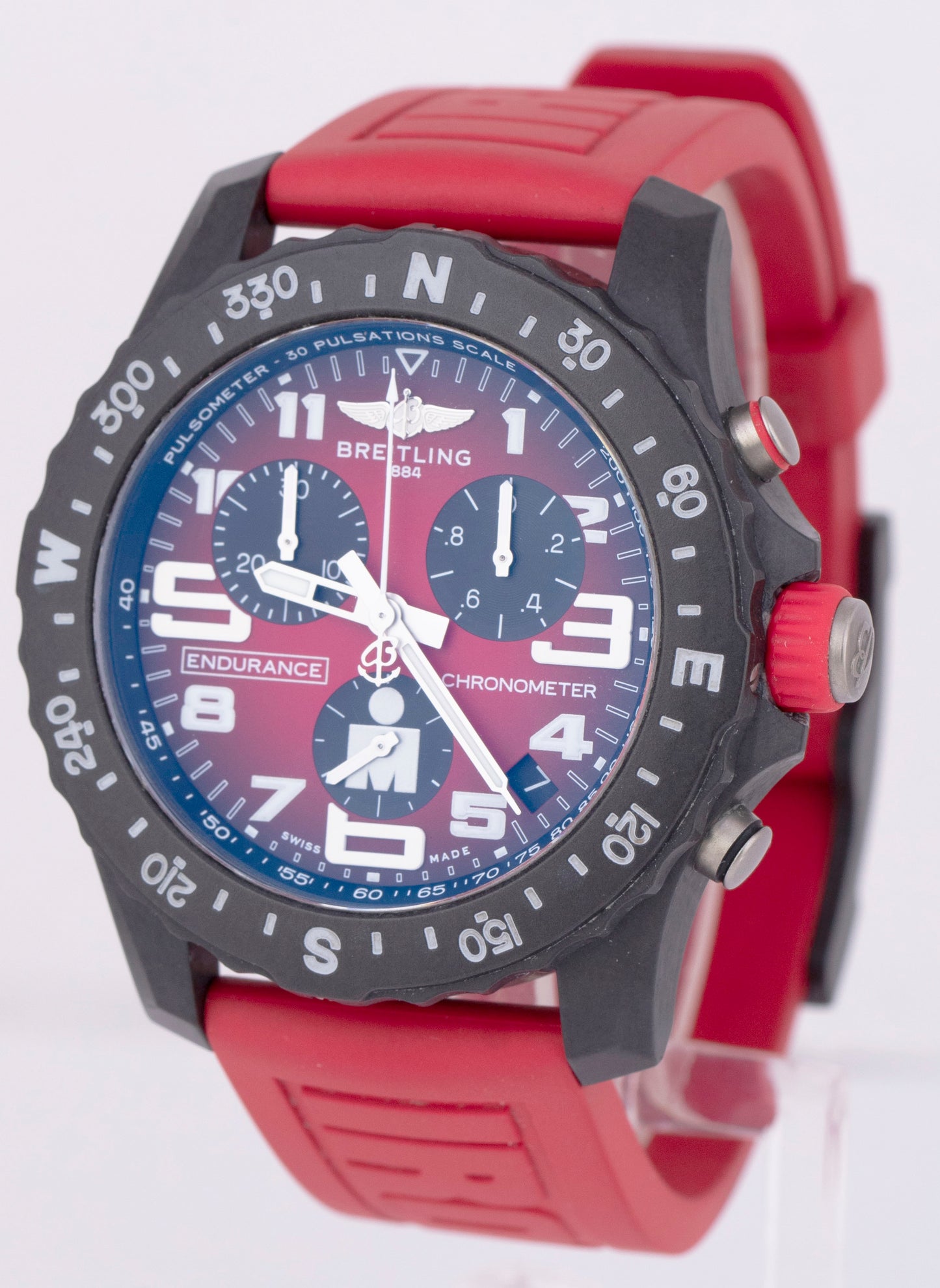 MINT Breitling Endurance Pro Ironman PAPERS Breitlight X82310 RED 44mm Watch B+P