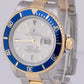 MINT 1999 Rolex Submariner SERTI SLATE DIAMOND Blue Two-Tone 18K Watch 16613