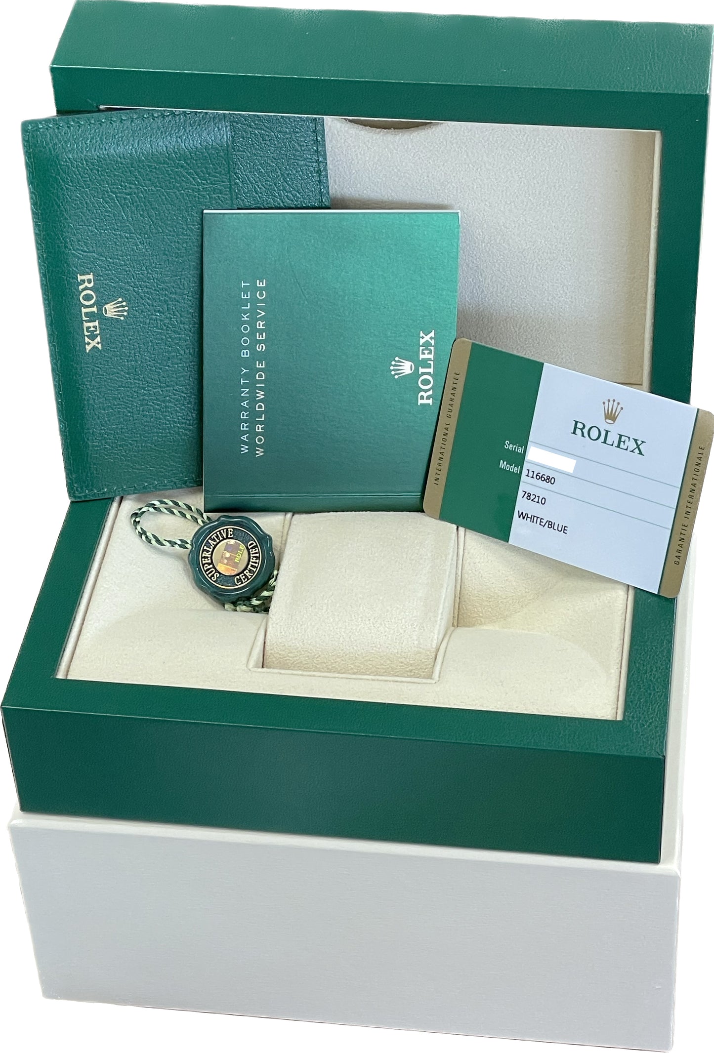 Rolex Yacht-Master II PAPERS 44mm NEW HANDS Stainless White 116680 Watch B+P
