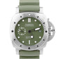 Panerai PAM01055 Submersible VERDE MILITARE PAPERS Green Steel 42mm Watch B+P