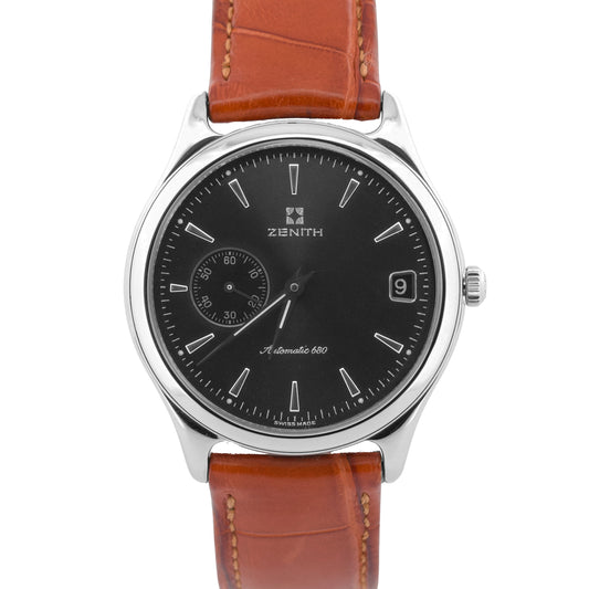 Zenith Elite Automatic BLACK Stainless Steel Leather 36mm 90/01.0040.680 Watch