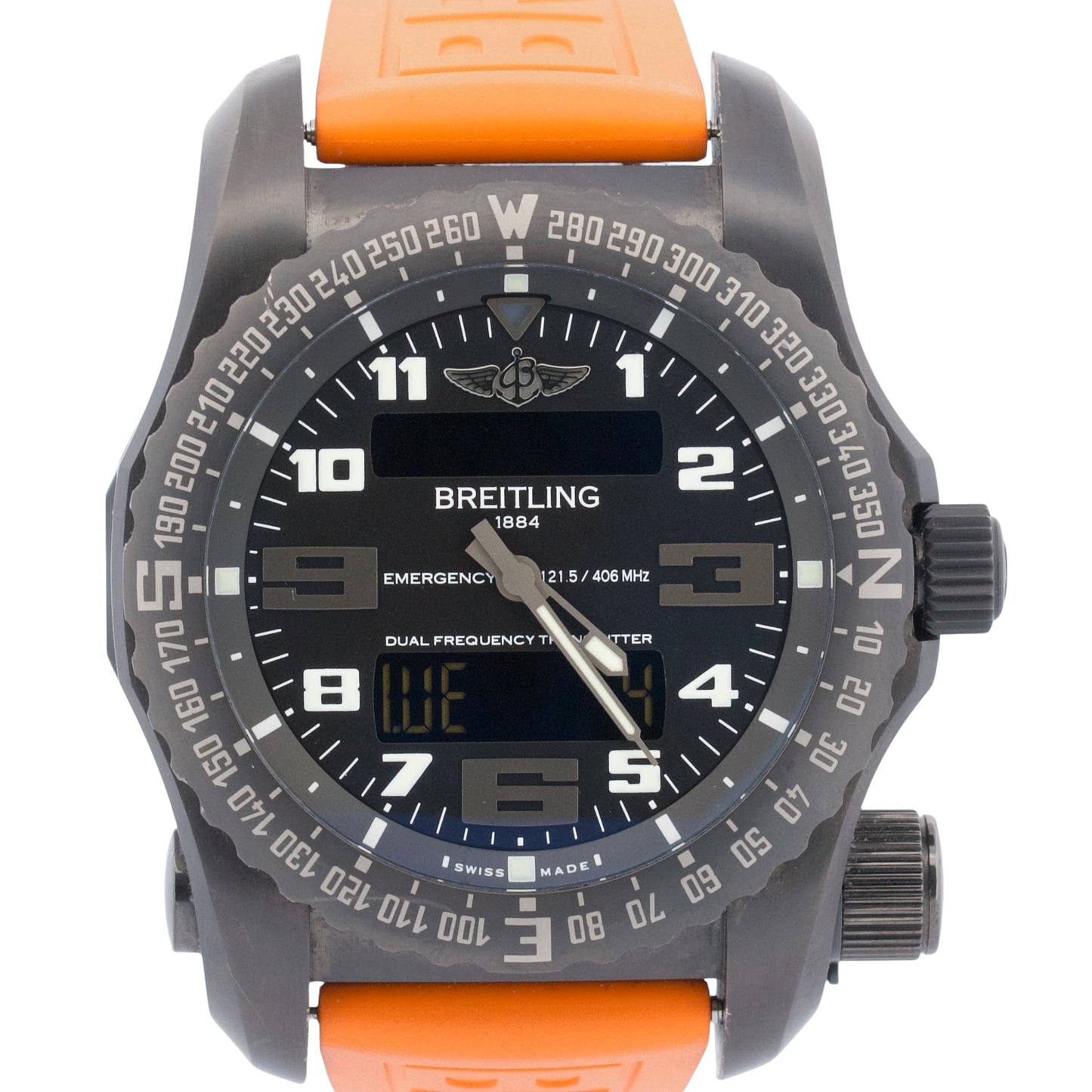 2018 PAPERS Breitling Emergency Professional TITANIUM Black 51mm V76325 BOX