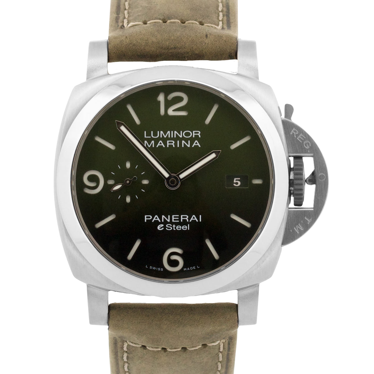 2022 Panerai Luminor Marina PAM01356 eSteel Verde Smeraldo Green 44mm Box Papers