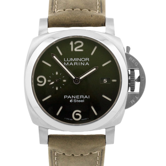 2022 Panerai Luminor Marina PAM01356 eSteel Verde Smeraldo Green 44mm Box Papers
