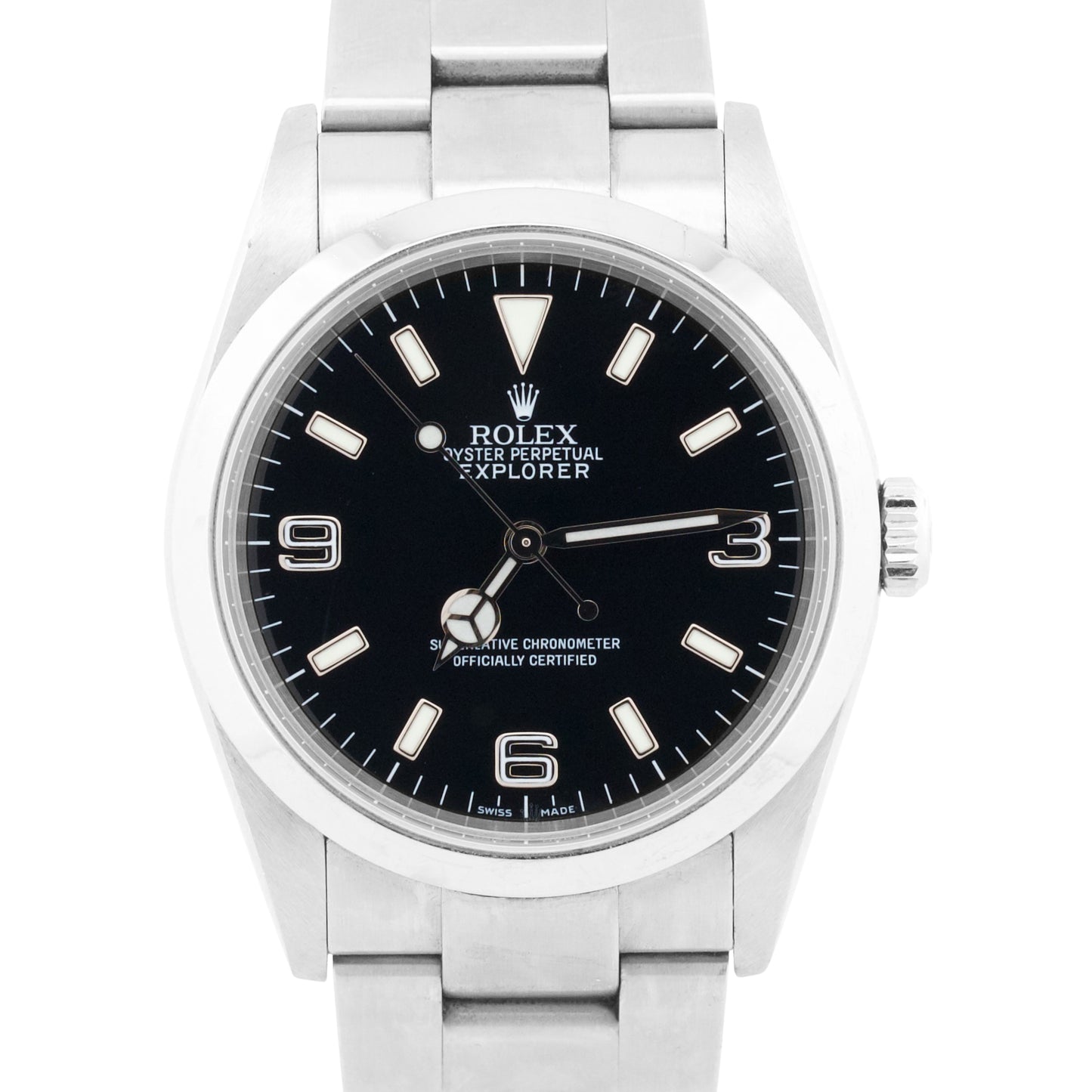 UNPOLISHED PAPERS Rolex Explorer I Black 36mm 3-6-9 Stainless MK2 114270 BOX