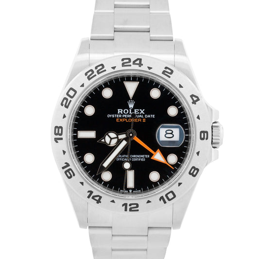 2021 PAPERS Rolex Explorer II 42mm BLACK Stainless Steel GMT 226570 Watch BOX
