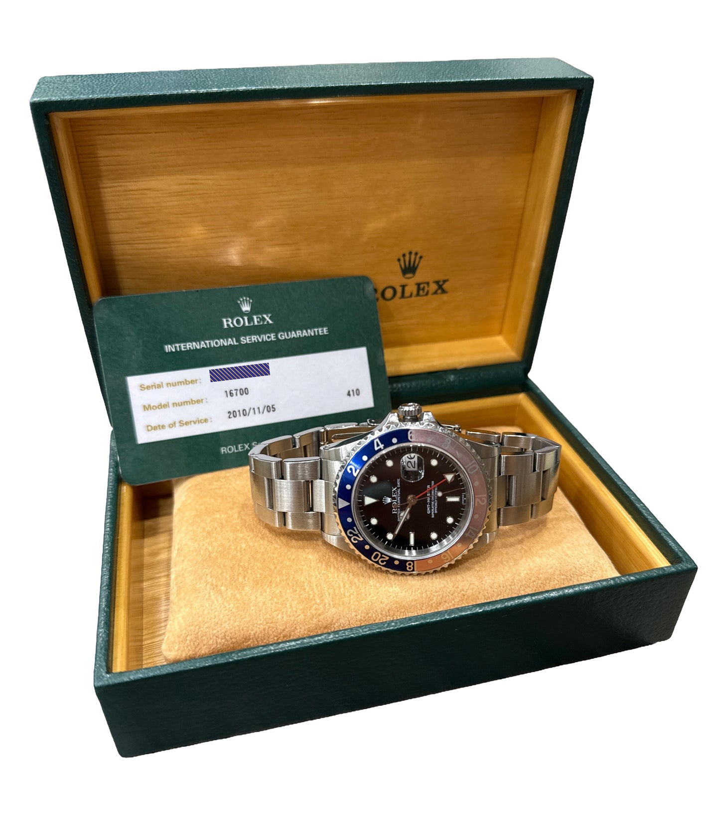 1997 Rolex GMT-Master FADED PEPSI Blue Red RSC Steel SWISS ONLY 40mm 16700 BOX