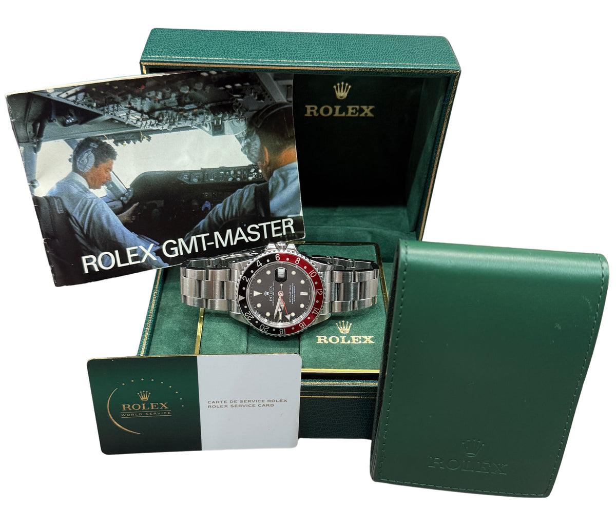 2025 RSC Rolex GMT-Master II 16760 Fat Lady Coke Red Black Steel 40mm Watch Box