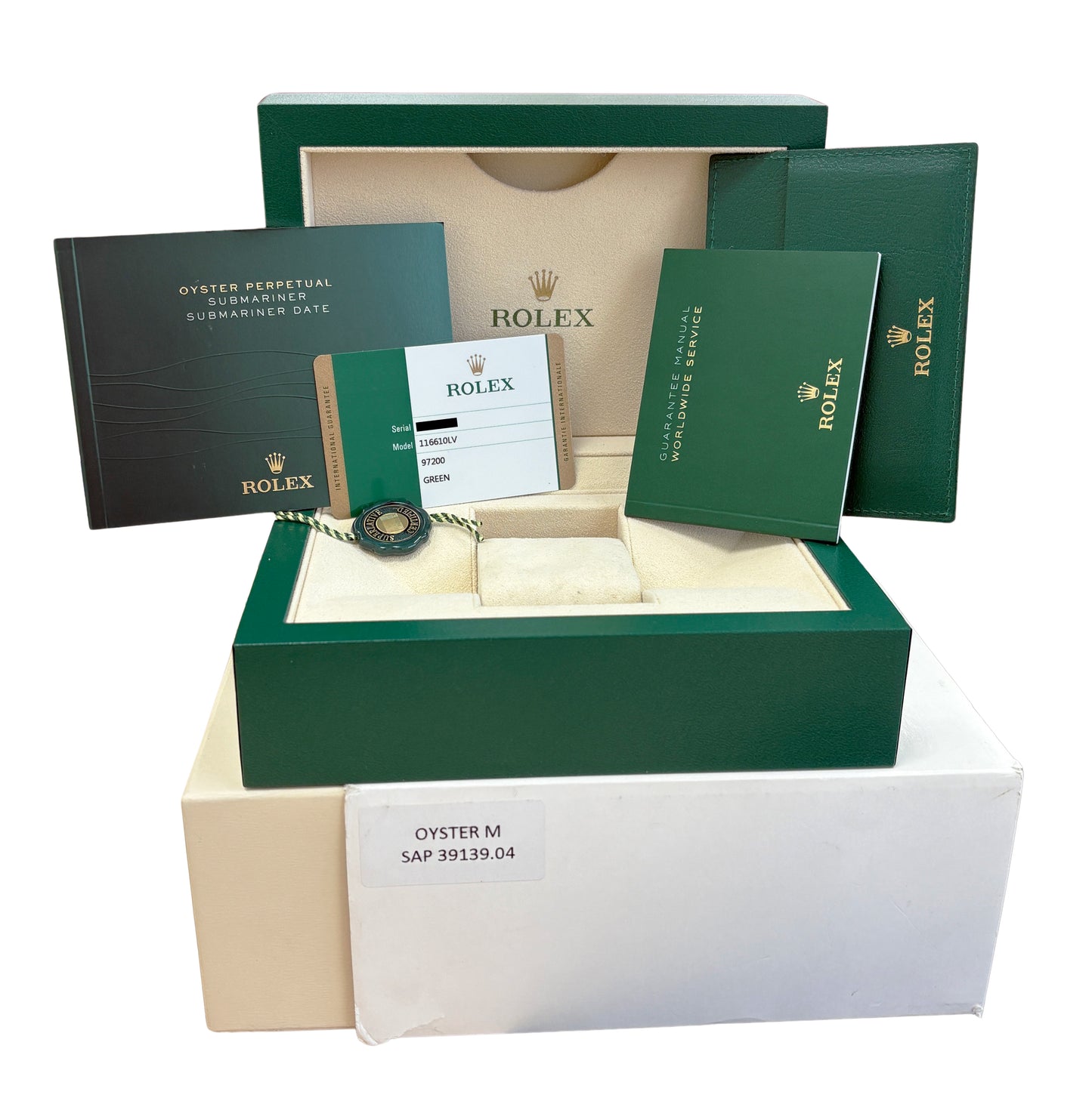 2017 PAPERS Rolex Submariner HULK Ceramic Steel Green 40mm 116610 LV Watch BOX