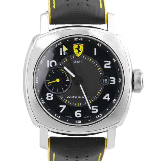 MINT Panerai Ferrari Scuderia GMT Black Steel 45mm Automatic Watch FER00009