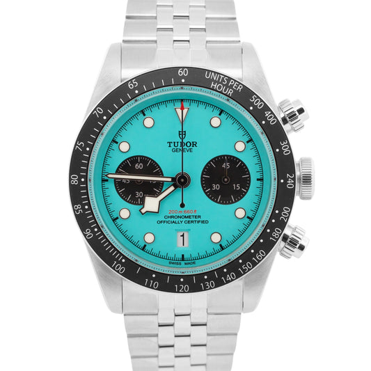 NEW APRIL 2026 PAPERS Tudor Black Bay Chrono 41mm FLAMINGO BLUE JUBILEE 79360 N