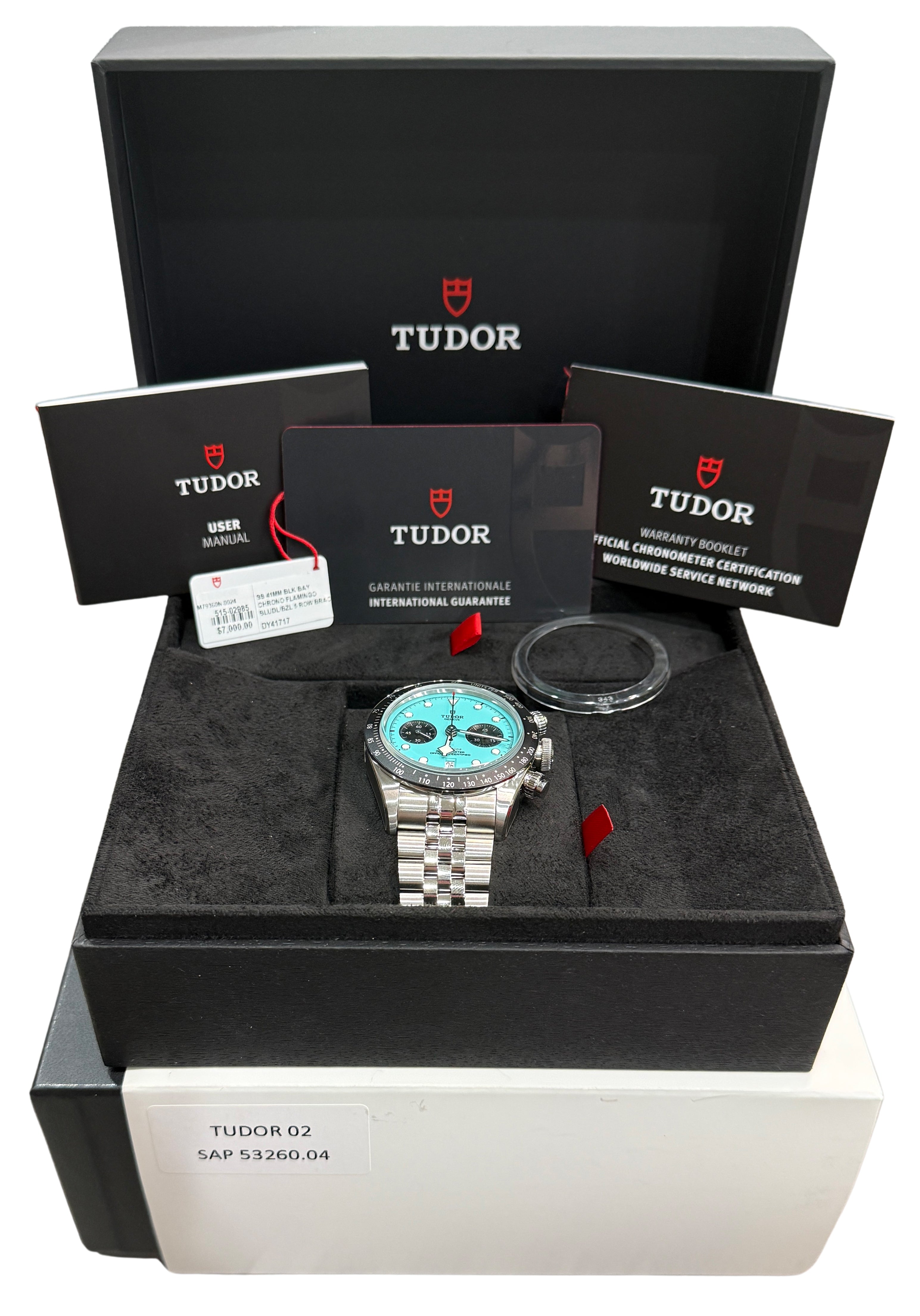 STICKERED NEW 2026 PAPERS Tudor Black Bay Chrono 41mm FLAMINGO